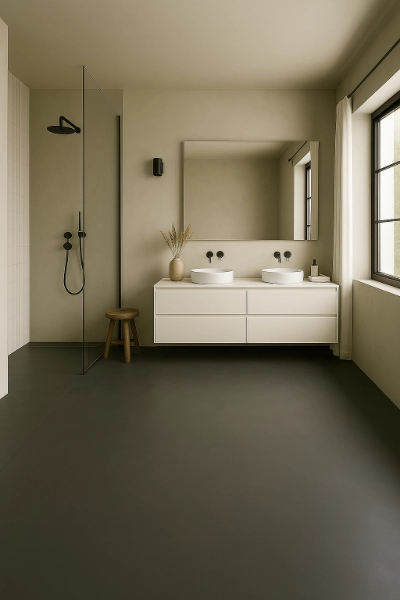 Waterdichte microcement douchevloer in Zwijndrecht
